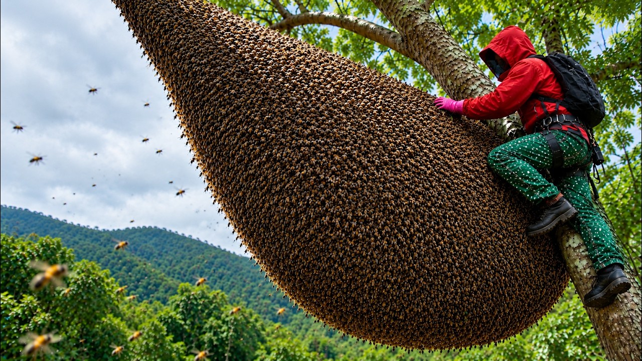 Master Tree Climber  Extreme Wild Honey Hunting at 100m
