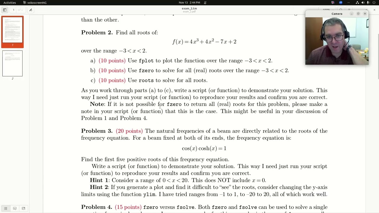 Solving for the roots of a polynomial with MATLAB: fzero and roots