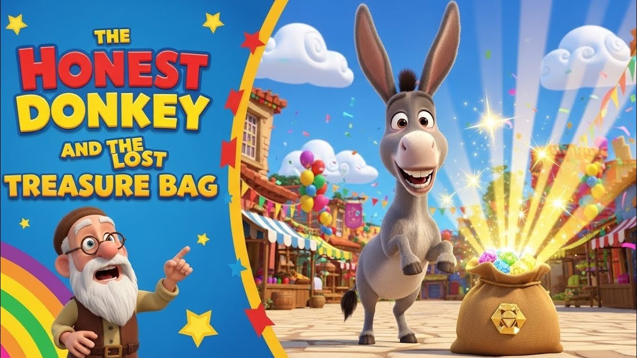 The Honest Donkey and the Lost Treasure Bag | Moral Story for Kids | Bedtime Stories