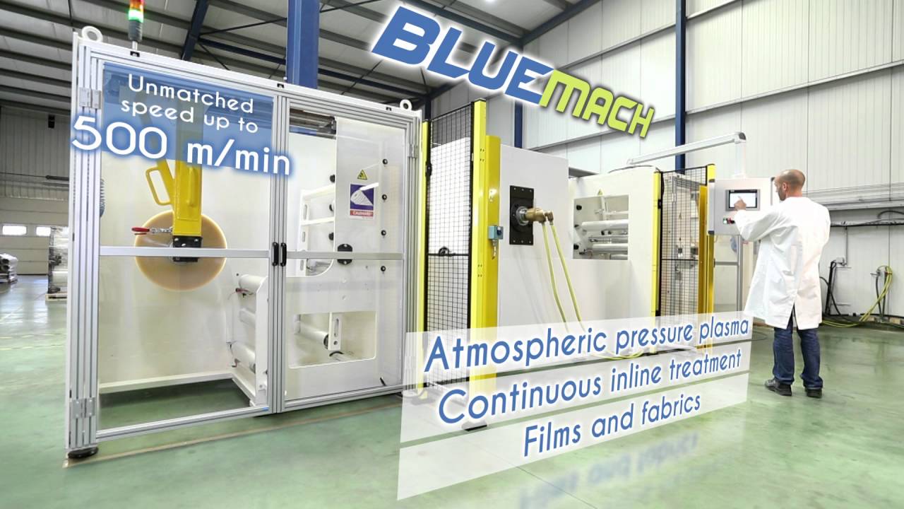 Unique atmospheric roll to roll high speed plasma surface treatment by CPI