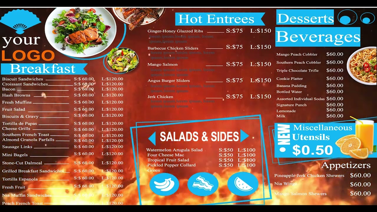 restaurant digital signage template