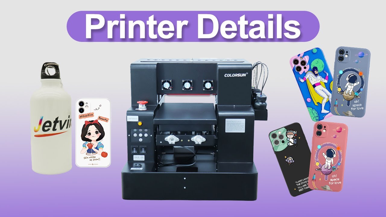 Factory price A4 UV inkjet printer for phone cover metal golf ball flatbed printer with varnish
