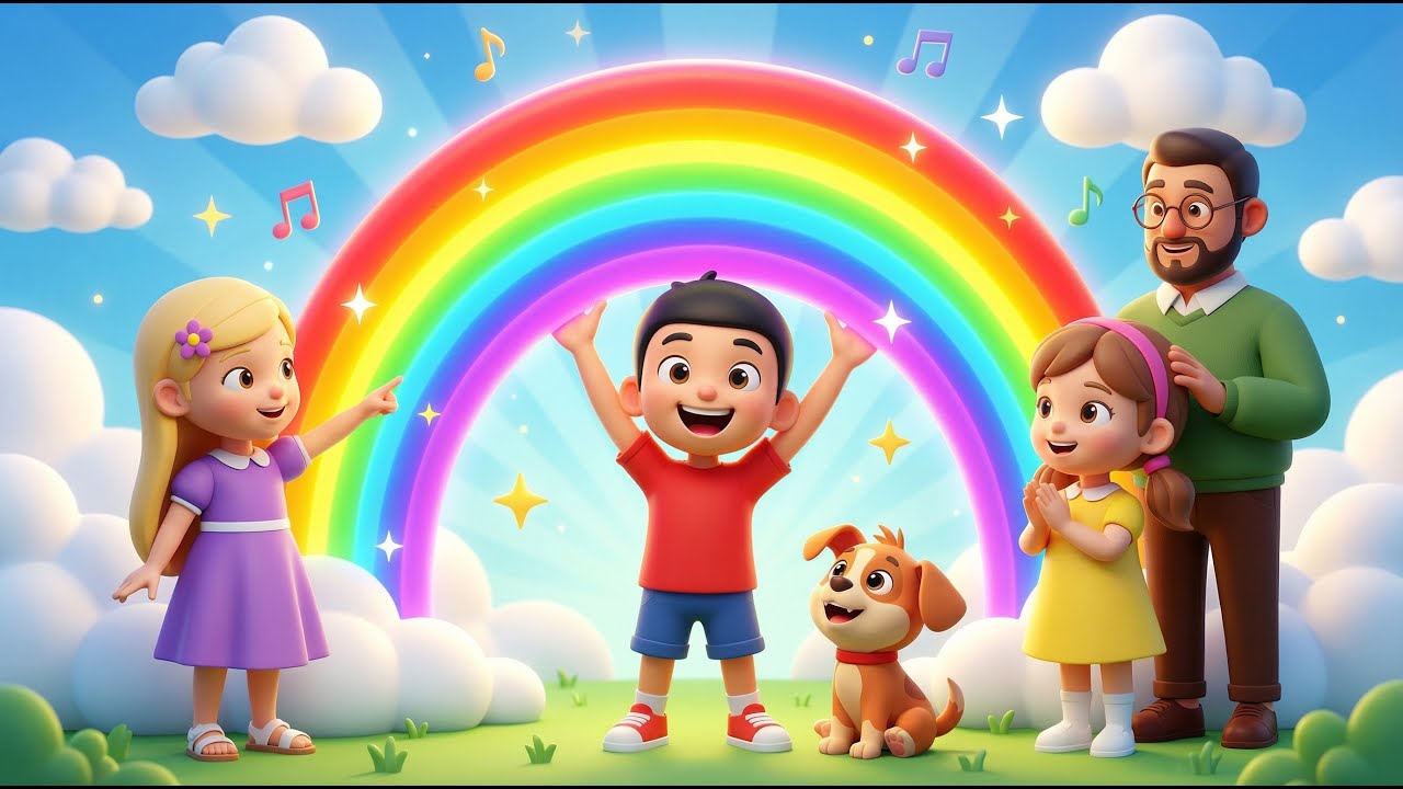 Tommy, Mia, Bingo, Lily & Mr. Wise: Rainbow Colors Song | All Characters