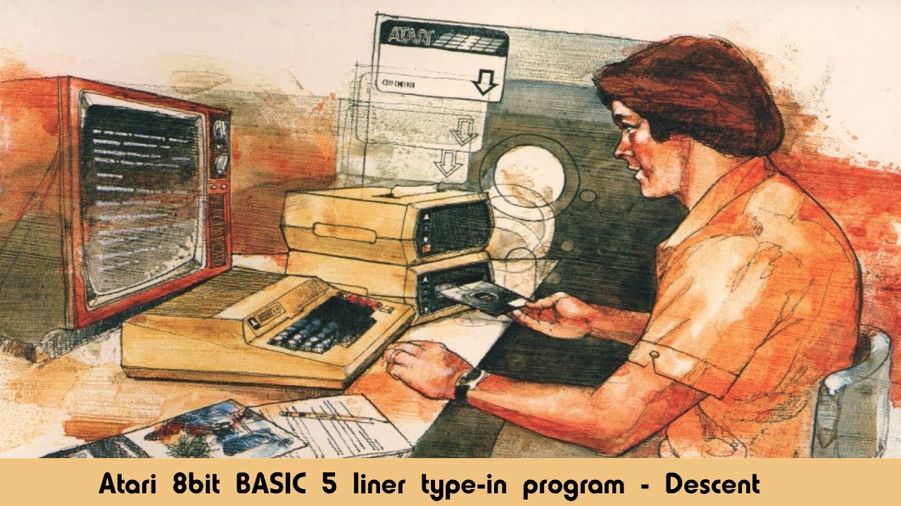 Atari 8bit Basic 5 Liner type-in program - Descent