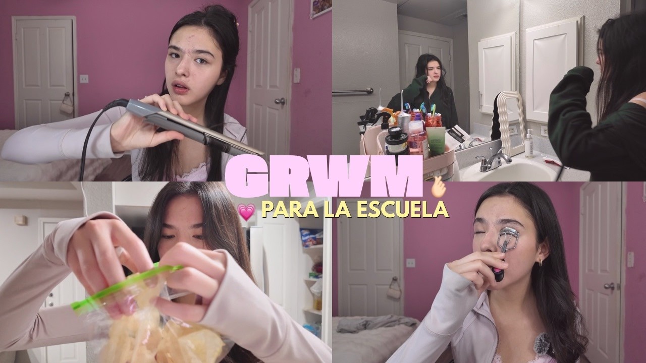 GRWM PARA LA ESCUELA 📚 d&iacute;a de foto y paseo escolar 💗🫰🏻 #soysophialuna 