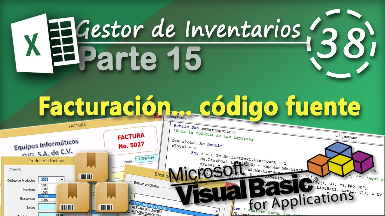 Gestor de Inventarios Parte 15 | Facturación... Código Fuente | VBA Excel 2013 #38