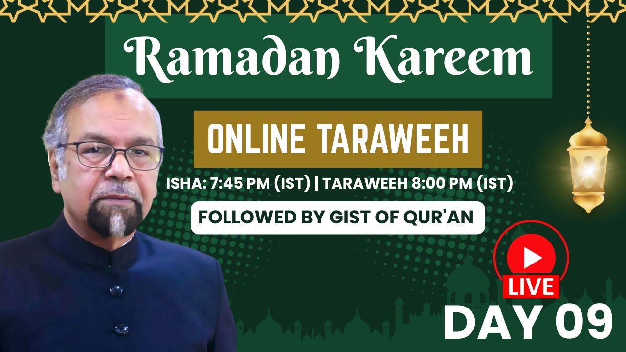 Live Taraweeh | Day 9 | Ramadan 2026 | Allama Syed Abdullah Tariq