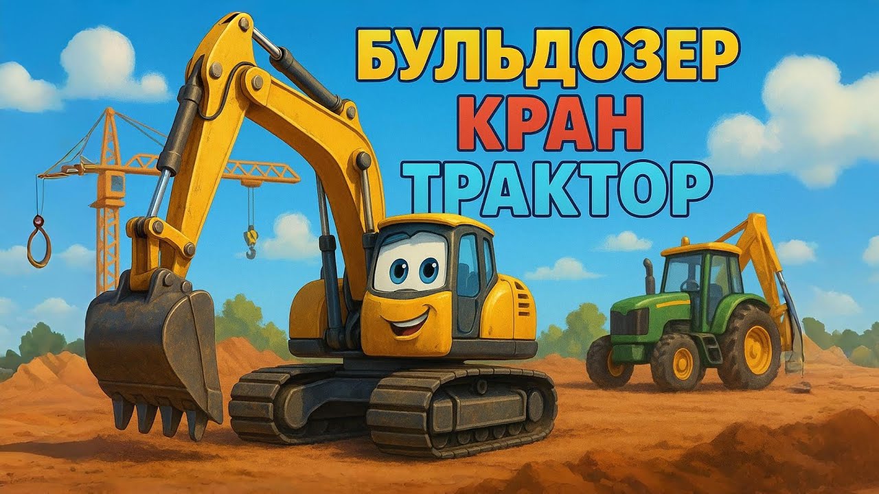 Песни про технику и машинки. Мини сборник строительная и рабочая техника для детей.