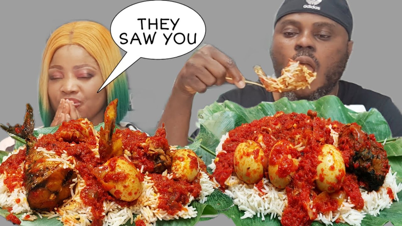 *HILARIOUS*EATING ALL MY WIFE FOOD WHEN SHE WAS PRAYING TO SEE HOW SHE REACT | WHITE RICE & RED STEW