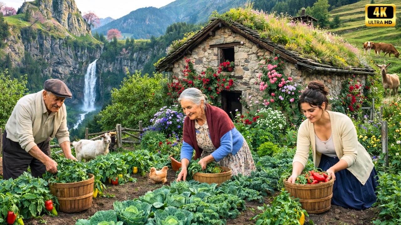 Peaceful Countryside Life | Harvesting Fresh Fruits & Vegetables, Feeding Animals,Simple Farm Living