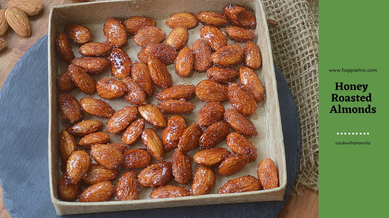 Honey Roasted Almonds | Pan Roasted Almonds | #honeyroastedalmonds