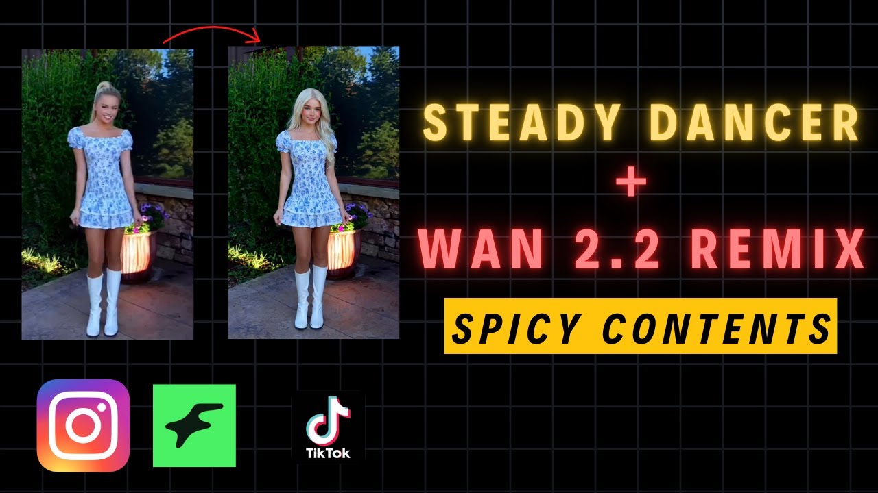 Как использовать Wan Steady Dancer для танцевальных видео, ремиксы моделей для создания пикантног...