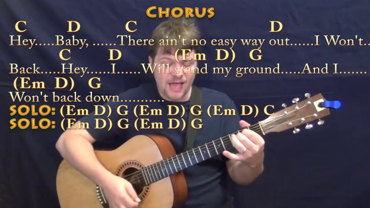 I Won't Back Down (Tom Petty) Strum Guitar Cover Lesson with Chords/Lyrics