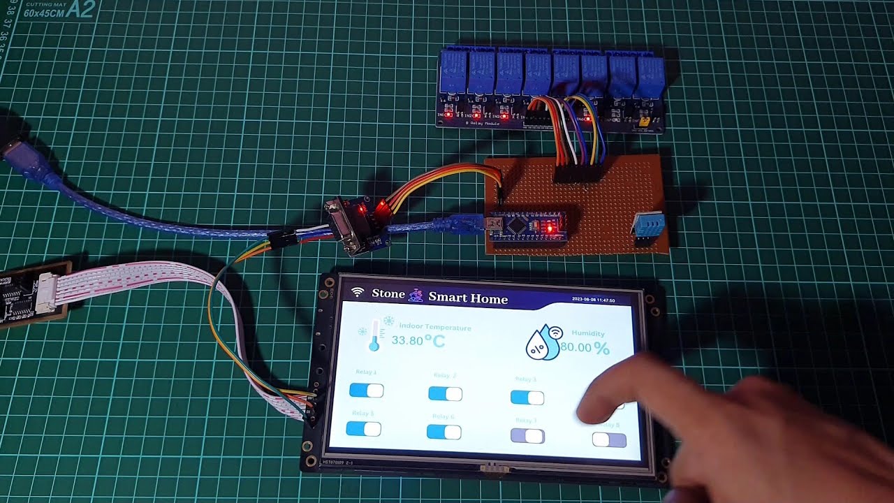 Interface Stone HMI Touch Display with Arduino for a Smart Home Project