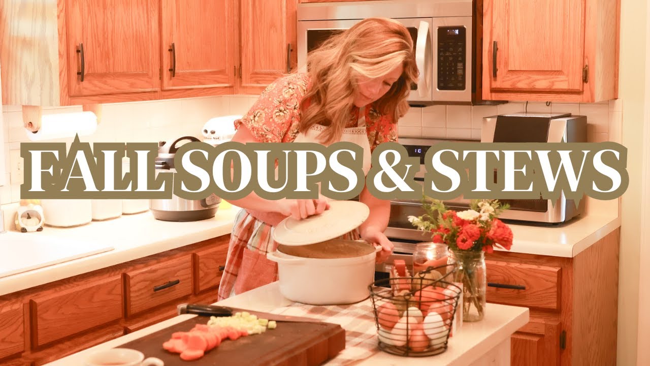 Hearty Fall Soups & Stews| Homemade Beef Stew, Sausage Cheddar Potato Soup & Creamy Chicken Noodle