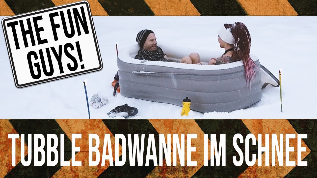 Aufblassbare Badewanne von Tubble im Schnee getestet - Outdoor Baden in Schweden