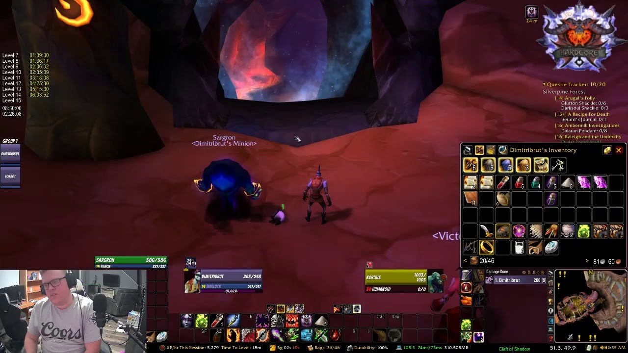 Ep. 06 Classic WoW PERMADEATH Duo (Undead Warlocks) Death = Delete