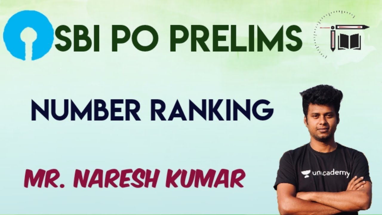 SBI PO prelims|Number Ranking-I| Mr.Naresh kumar