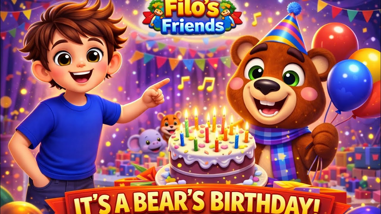 KinderLieder - Bear Birthday Video for Kids  Fun & Happy Celebration 🎶🎂