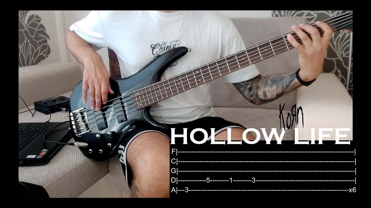 Korn - Hollow Life [Bass Cover] | TABS ON SCREEN