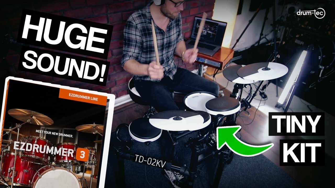 Toontrack EZdrummer 3 sounds triggered from tiny Roland TD-02KV e-drums 🤯