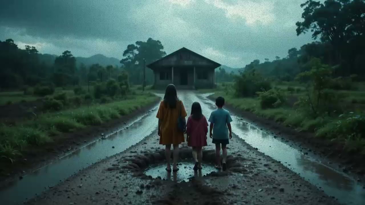 VIÚVA E OS FILHOS SE MUDARAM PRA CASA ABANDONADA NO FIM DA ESTRADA, MAS A CHUVA DESCOBRIU UM SEGREDO