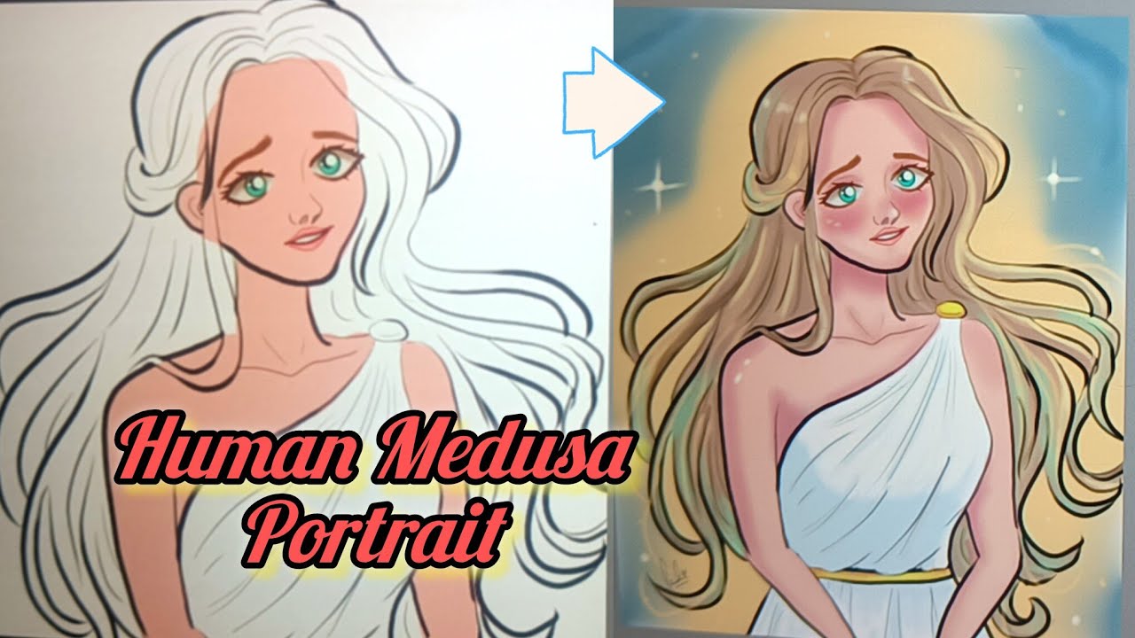 Painting Medusa's Human Form with Magical Glow: Digital Art Tutorial