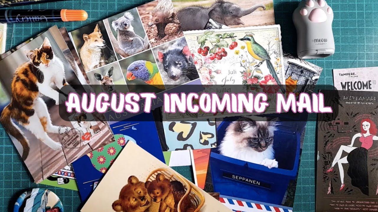 August incoming mail - Postcrossing and Snail Mail