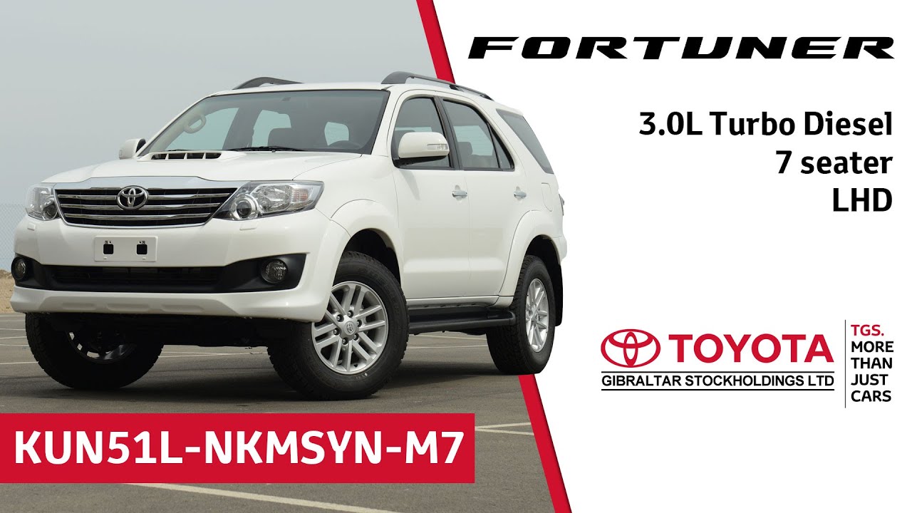 Toyota Fortuner - 3.0L Turbo Diesel - 7 seater - LHD
