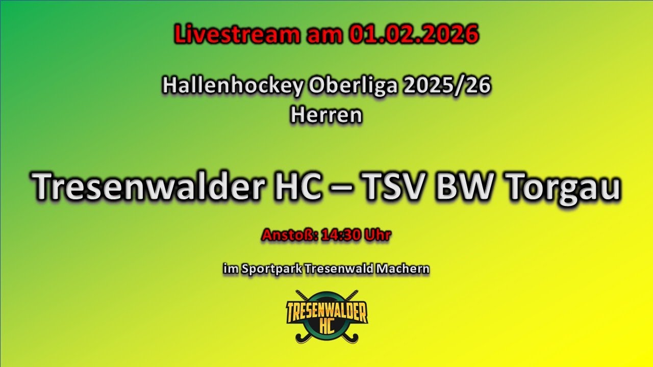 Live Hallenhockey Oberliga - Herren 2025/26, Tresenwalder HC - TSV BW Torgau, 3 : 0