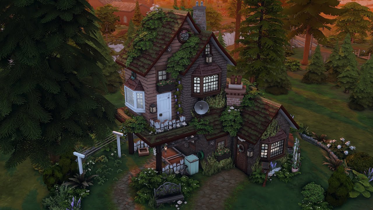 Overgrown Werewolf Cabin 🌙| The Sims 4 Speed Build | Lofi