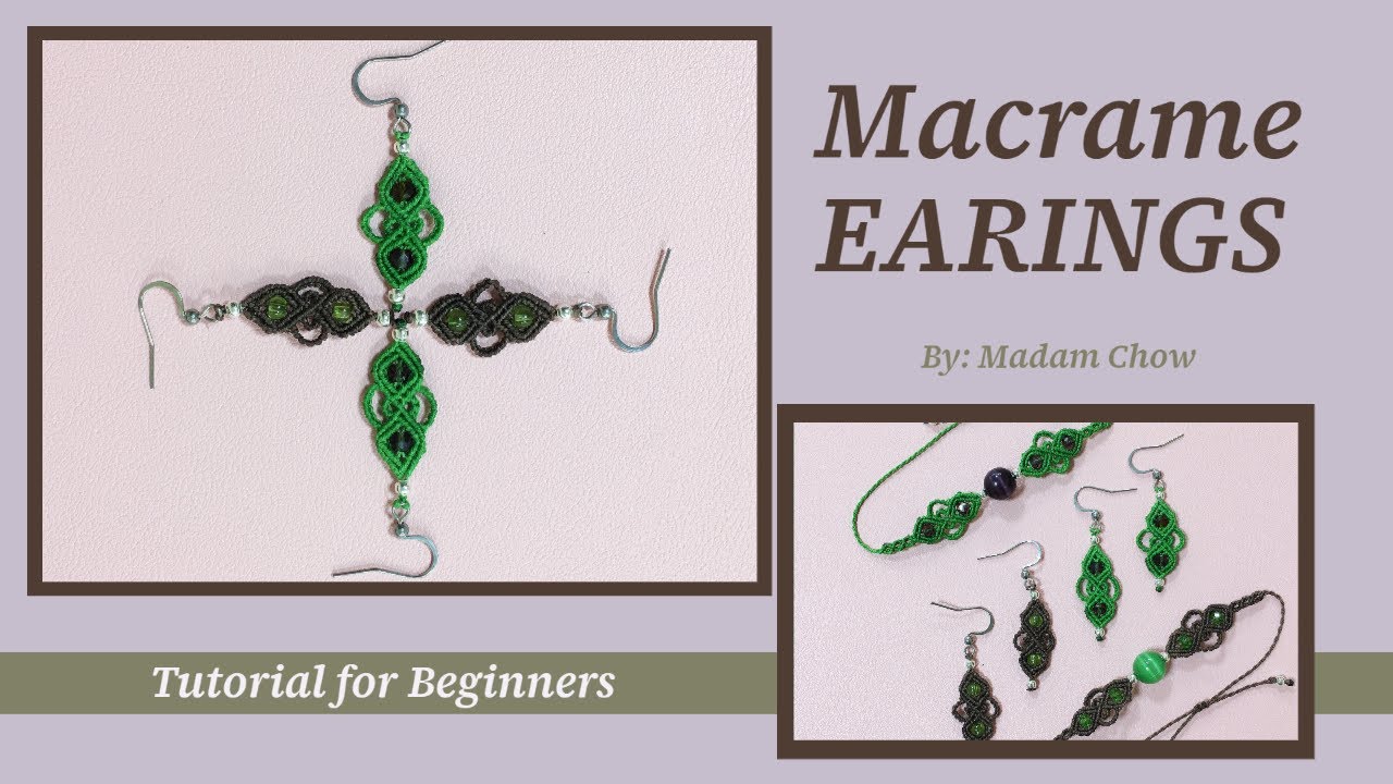 [DIY #19] Macrame Tutorial/How To Make: EARRINGS | HOA TAI | 手鐲 |イヤリング | PENDIENTES | OHRRINGE