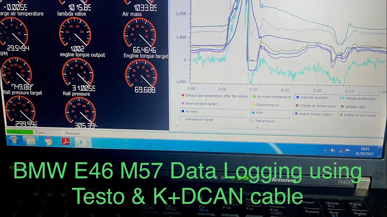 BMW E46 330Cd M57 Data Logging using free Testo data logging software (see below for free download)
