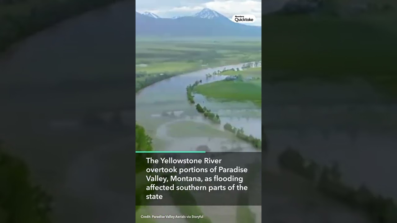 Yellowstone River Floodwaters Submerge Montana Valley