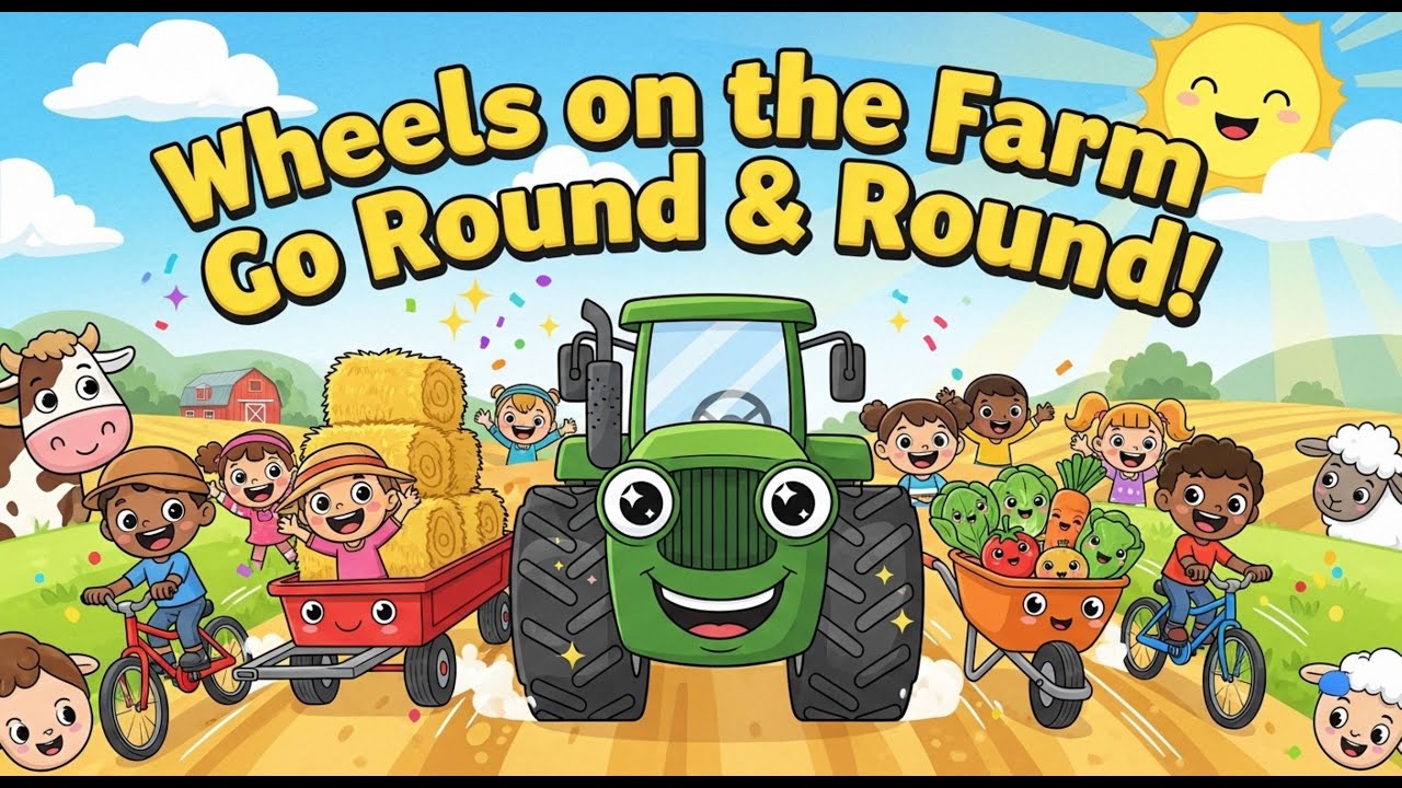 The Wheels on the Farm Go Round 🚜 | Fun Farm Song for Kids