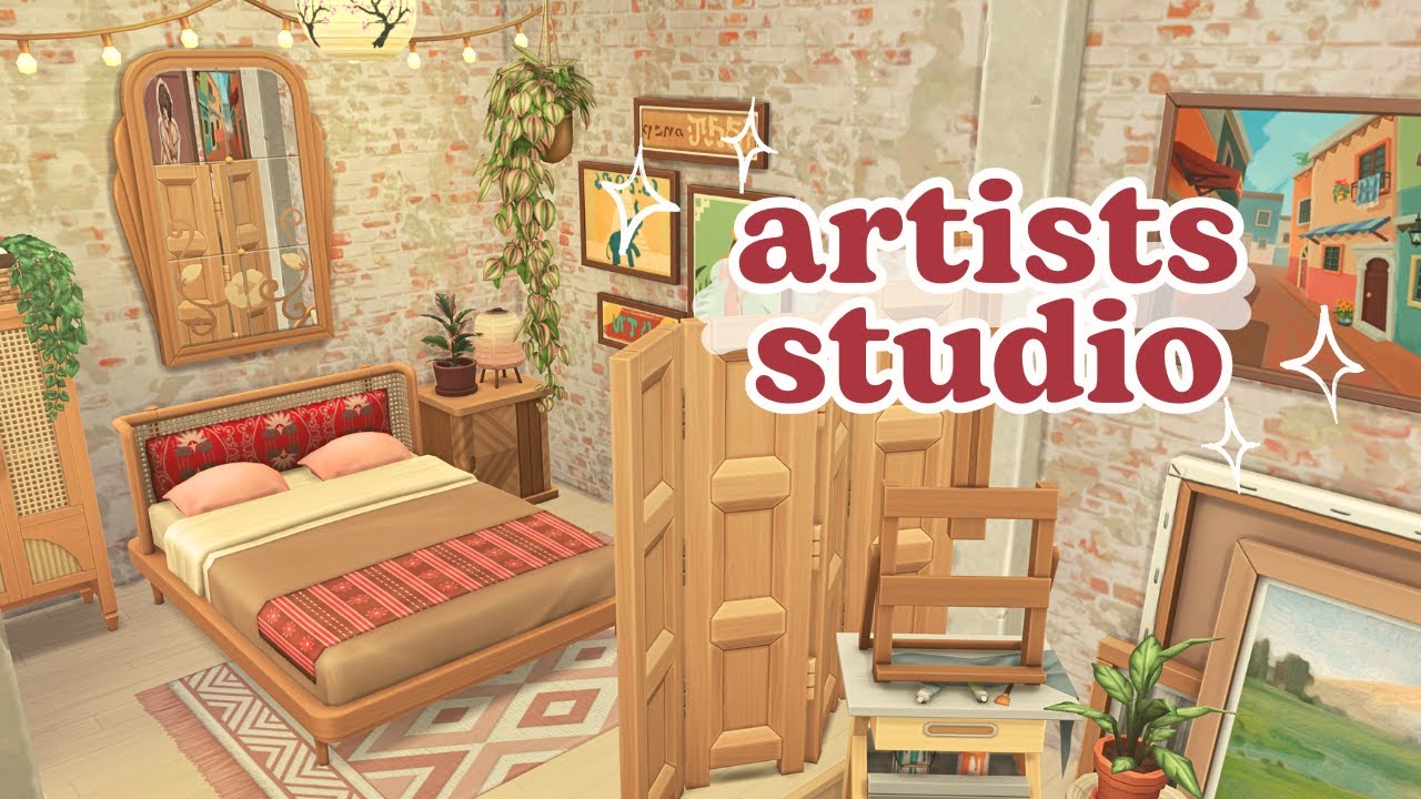 Artist's Studio Apartment 🎨🌻 || Sims 4 Speed Build || No CC Apartment Renovation