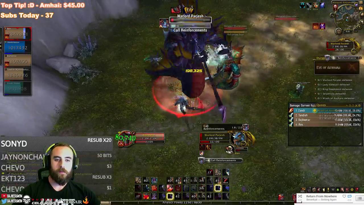 Bajheera - Eye of Azshara (Heroic) Arms Warrior DPS - WoW Legion 7.0.3