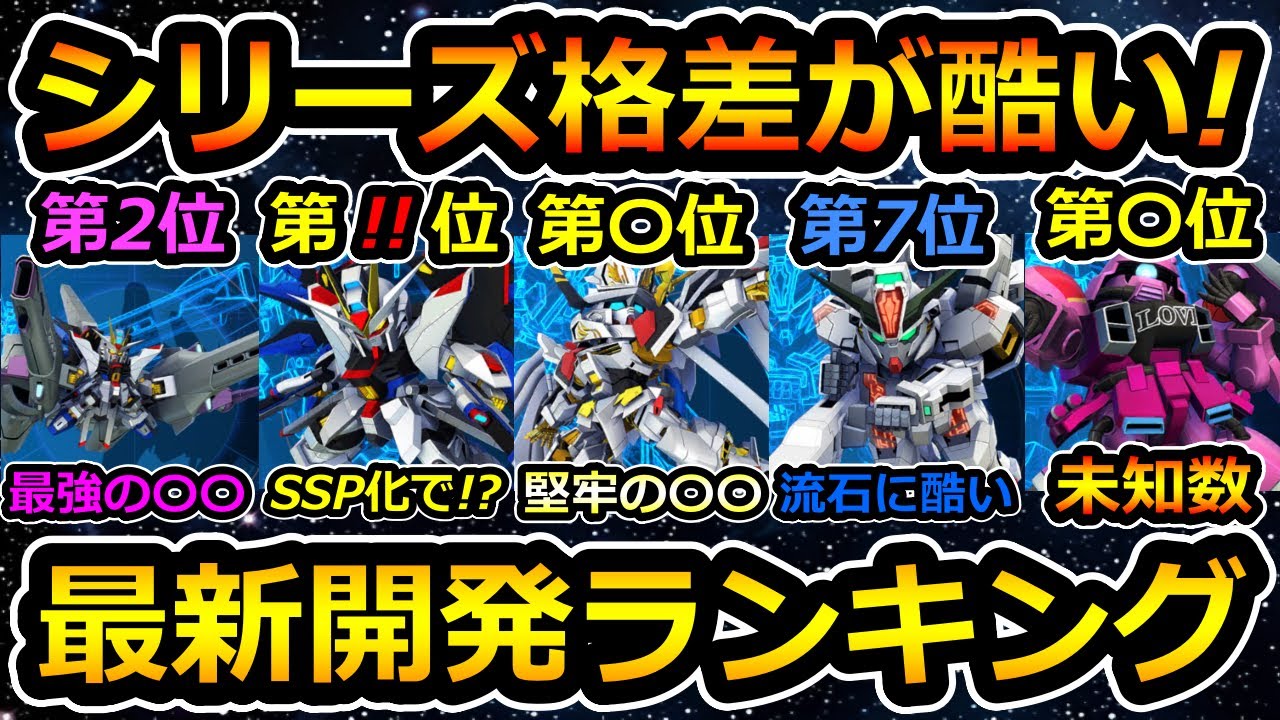 【ジージェネエターナル】 速報版! シリーズ格差ひどすぎｗ 最新開発評価ランキング!  Gジェネエターナル　Gジェネレーション　Gジェネ　エターナル　デスティニー　キャリバーン
