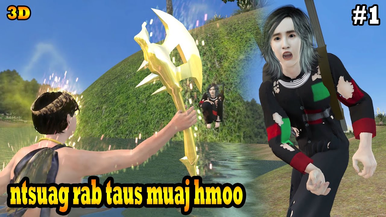 ntsuag rab taus muaj hmoo kev kaj lom zem hmoob animation 3d daim 1