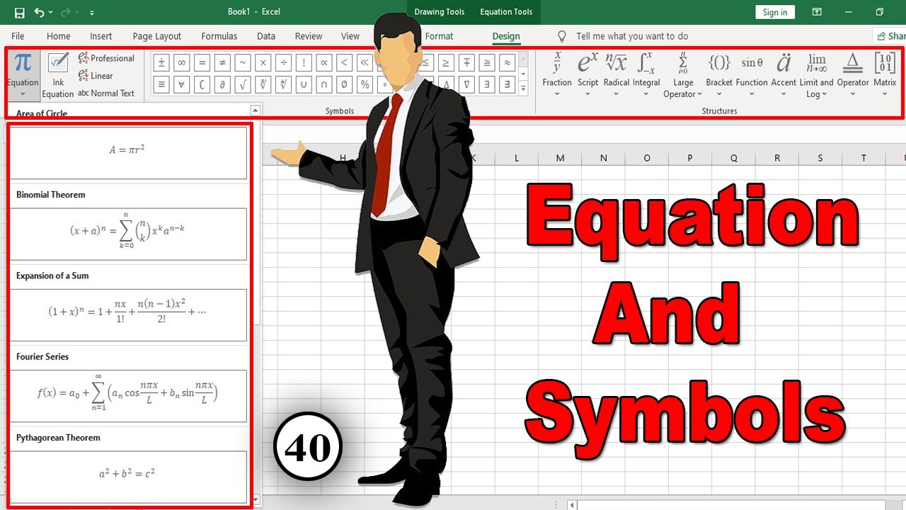 How to insert Equation and symbols in excel 2019- Using the ink Equation in Excel Tutorial in Hindi