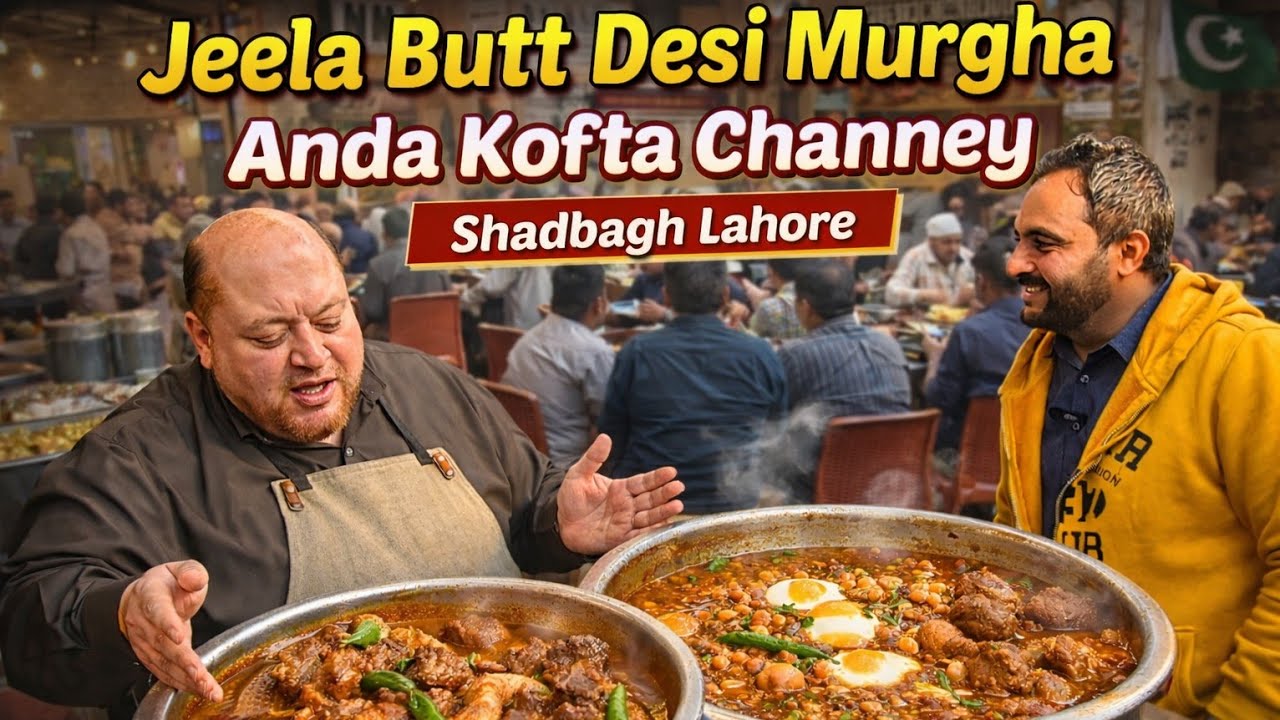 🔥 Jeela Butt Shadbagh Lahore | Desi Murgha & Anda Channey Full Taste Review