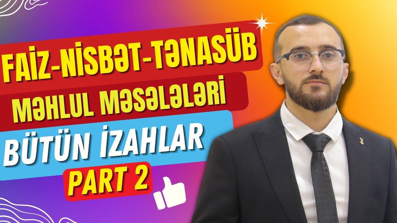 ✅️❗️👉Faiz Nisbət Tənasüb. Məhlul məsələləri.Mövzu izahı. Bütün izahlar.Part 2. #buraxılış #blok