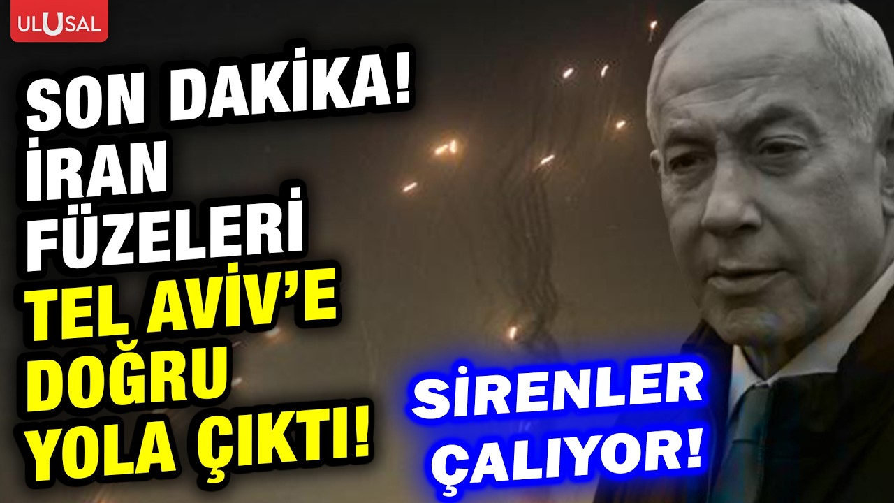 SON DAKİKA! İsrail'de sirenler çalıyor! İran füzeleri Tel Aviv'i aydınlatıyor!