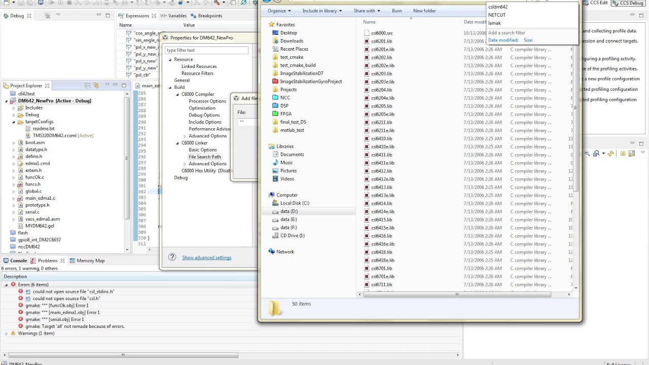 Add Libraries in code composer studio 6.2