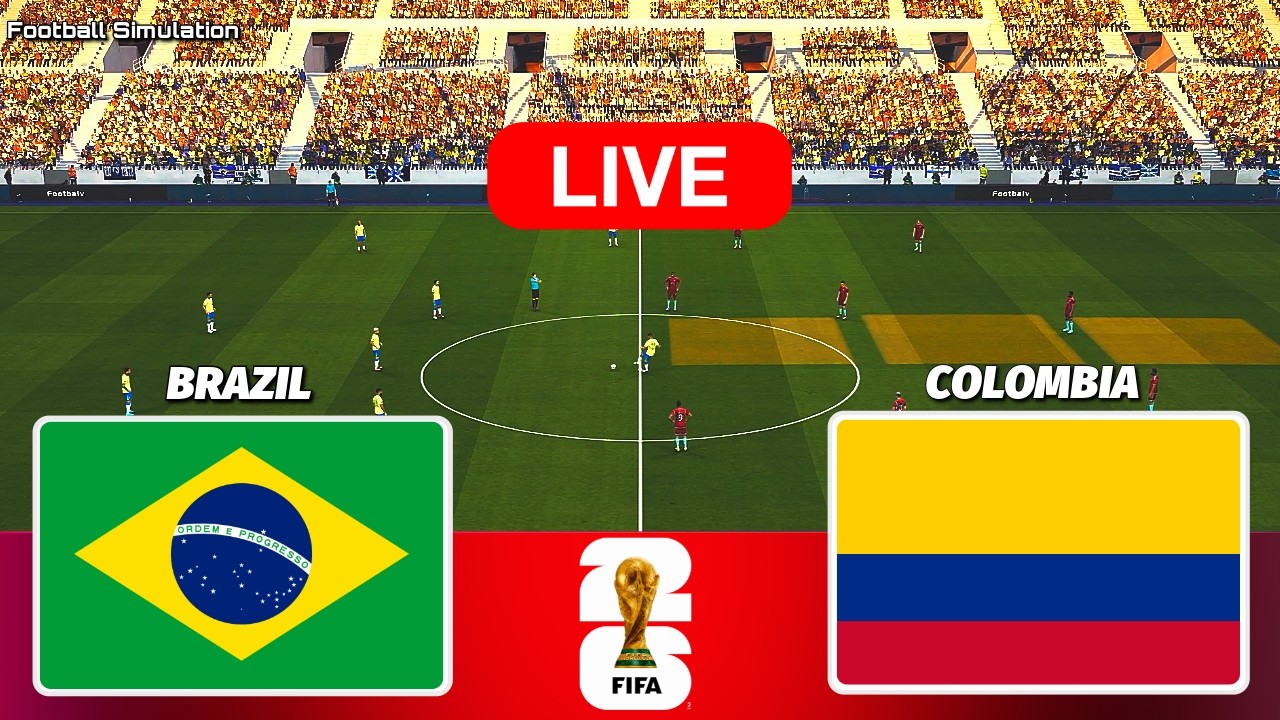 BRAZIL vs COLOMBIA - FIFA World Cup Qualifiers || Live Football Match | PES 21