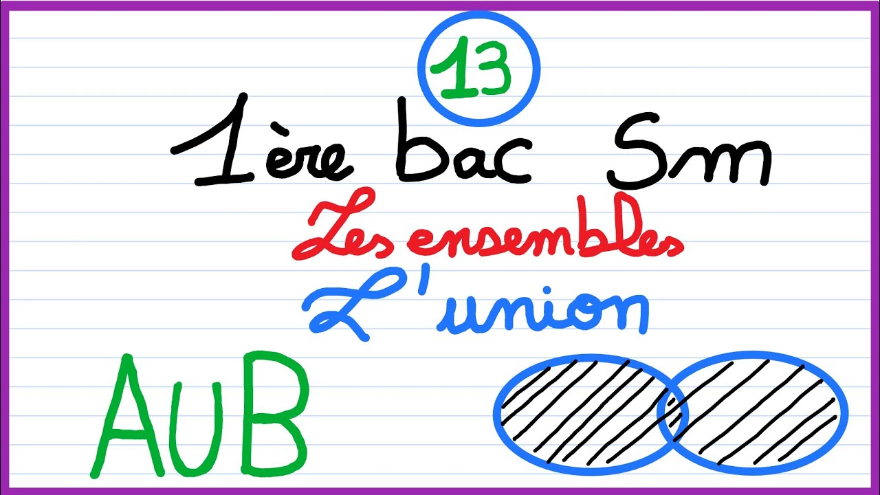 1er bac sm : les ensembles (13) : l'union (propriétés importantes)+exercices