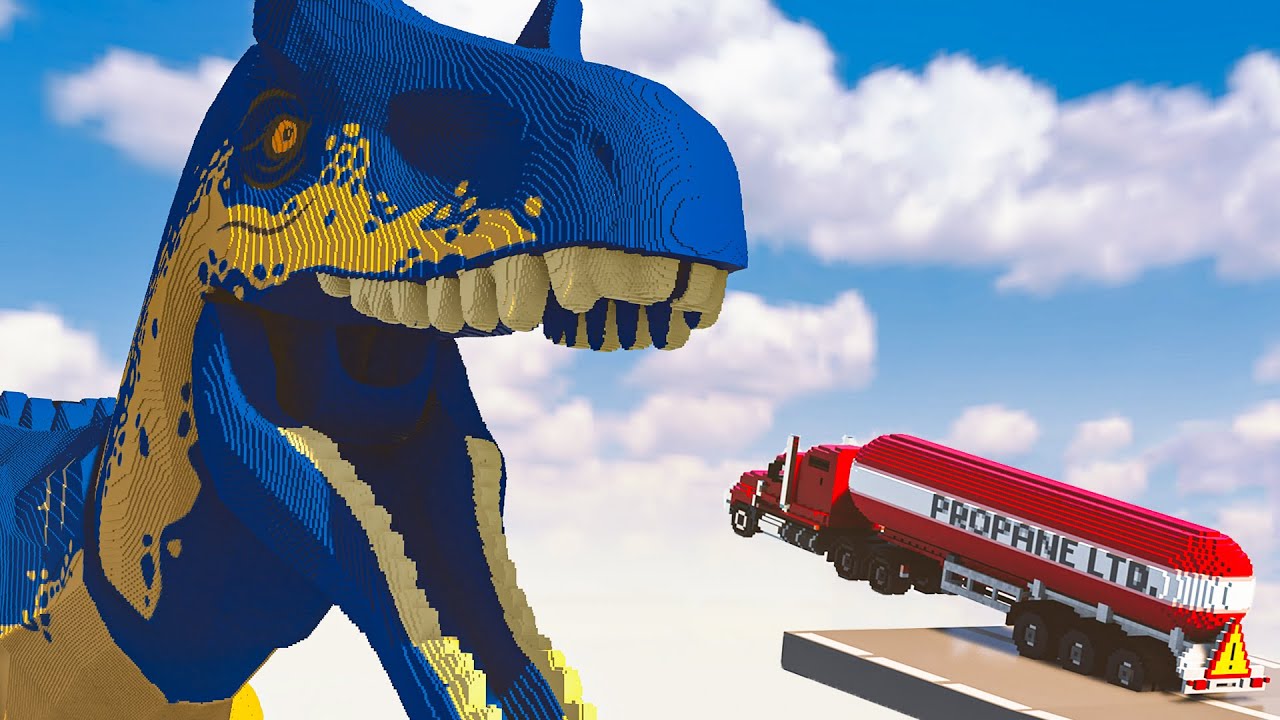 Cars vs Lego Allosaurus | Teardown