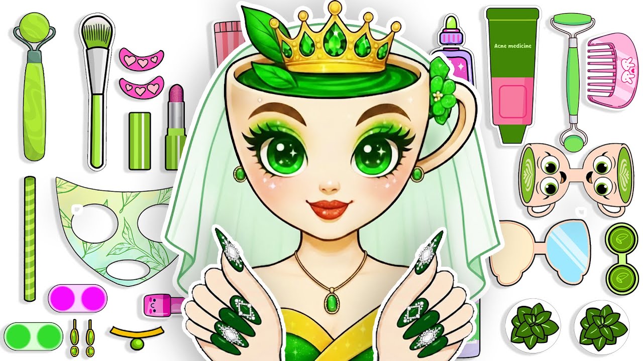 💖Сделай сам из бумаги💖 Преображение невесты в Brainrot Matcha Nova ✨ Прическа + Уход за кожей + М...