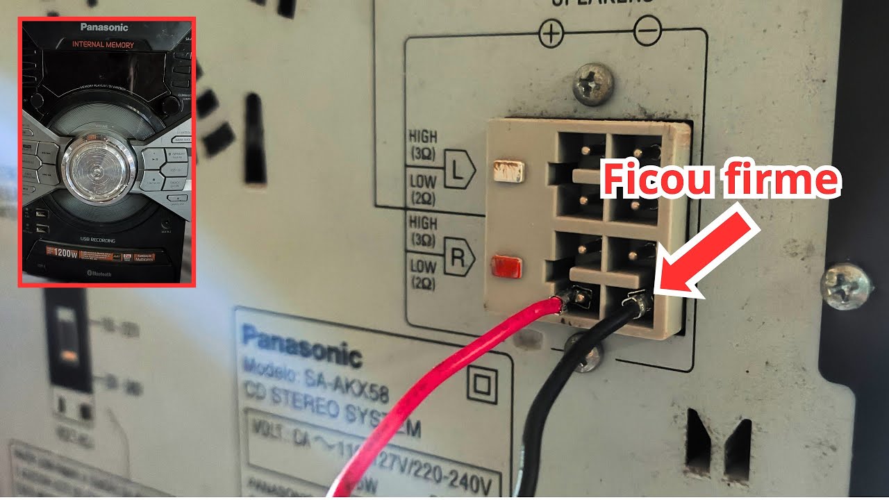 Ligar caixa de som Panasonic sem o conector original