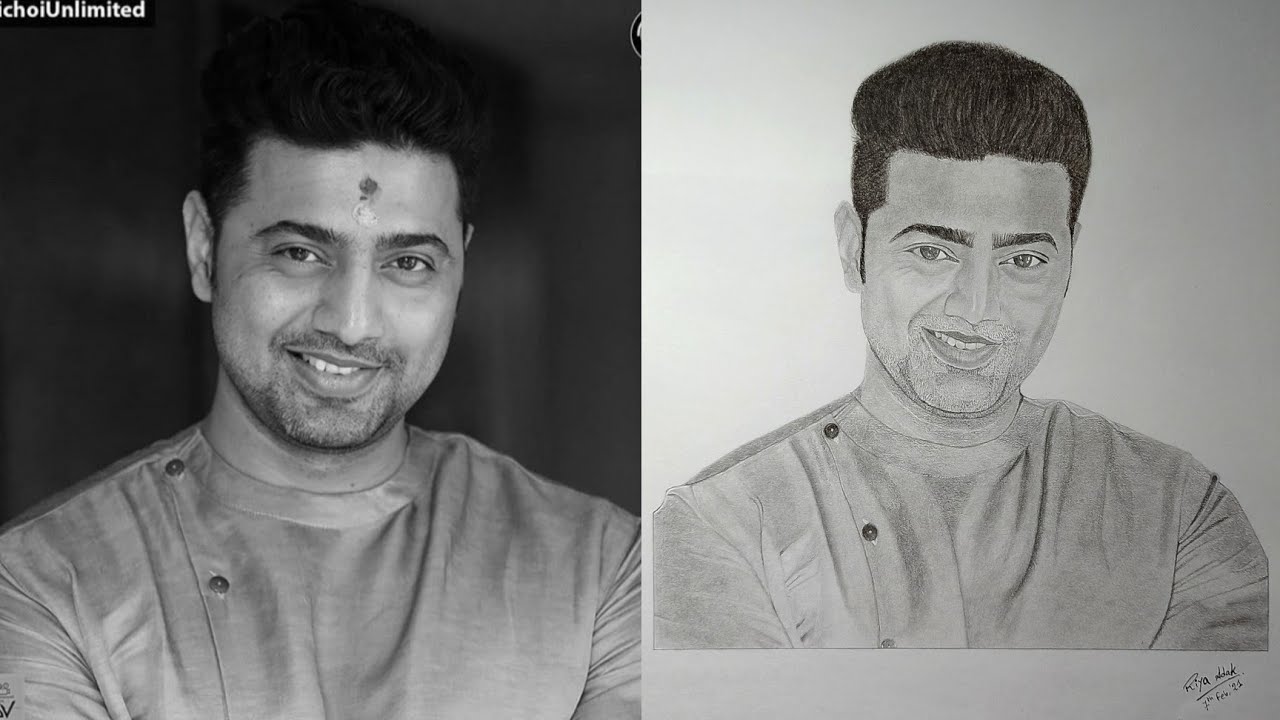 Bengali Actor Dev| Dev Pencil Sketch| Superstar Dev Drawing| Realistic Portrait Sketching